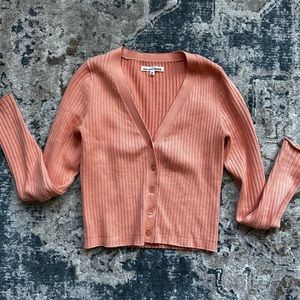 Reformation Cardigan Top in Peach